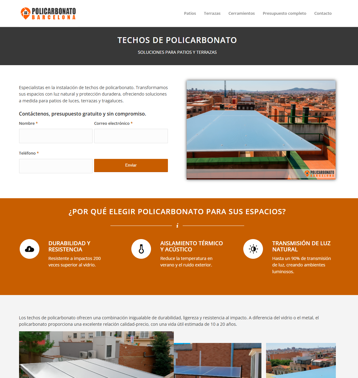Techos de policarbonato